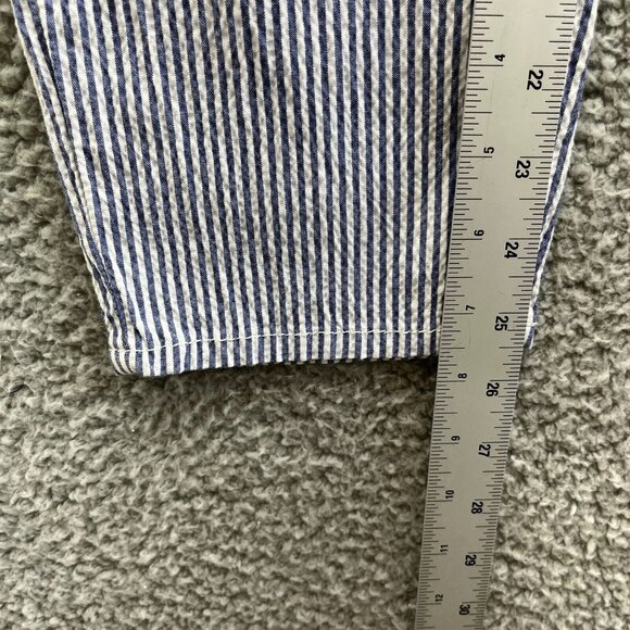L’agence Pants Womens 26 Blue Cotton Blend Striped High Rise Paris‎ New - Picture 6 of 9